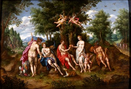 Hendrik de Clerck - The Judgement of Paris. Free illustration for personal and commercial use.