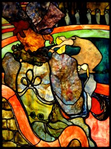 Henri de Toulouse-Lautrec, Louis Comfort Tiffany, Au Nouveau Cirque, Papa Chrysanthème, c.1894, stained glass, 120 x 85 cm, Musée d'Orsay, Paris