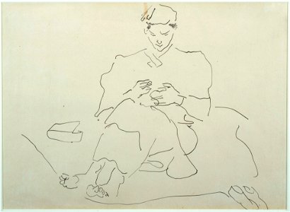 Henri Gaudier-Brzeska - Seated Figure Sewing - Google Art Project