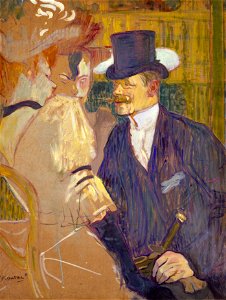 Henri de Toulouse-Lautrec, The Englishman at the Moulin Rouge, 1892. Free illustration for personal and commercial use.