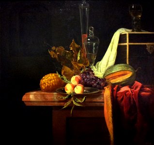 Henri de Fromantiou, Stilleven met fruit en glas, ca 1670-80 (Bonnefantenmuseum Maastricht). Free illustration for personal and commercial use.