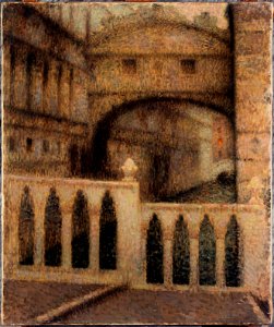 Henri Le Sidaner - Le pont des Soupirs - PPP450 - Musée des Beaux-Arts de la ville de Paris. Free illustration for personal and commercial use.