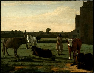 Hendrick ten Oever - Cattle and Horses with a Herdsman - 52.109 - Museum of Fine Arts. Free illustration for personal and commercial use.