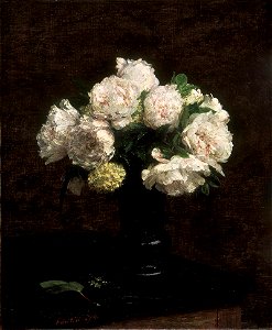 Henri FANTIN-LATOUR - Pivoines blanches et boules-de-neige
