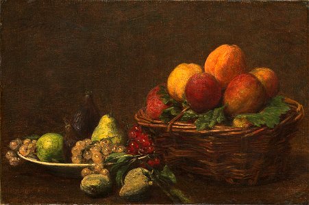 Henri Fantin-Latour - Stilleven met fruit. Free illustration for personal and commercial use.