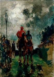 Henri de Toulouse-Lautrec - Les jockeys. Free illustration for personal and commercial use.