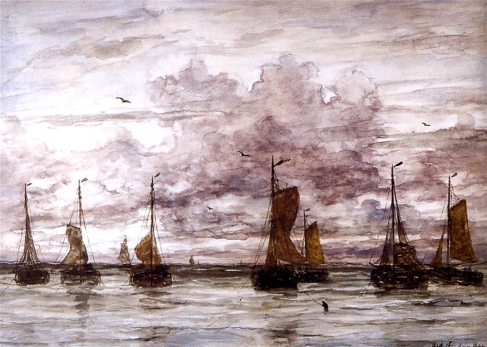Hendrik Willem Mesdag - Ships on anchor