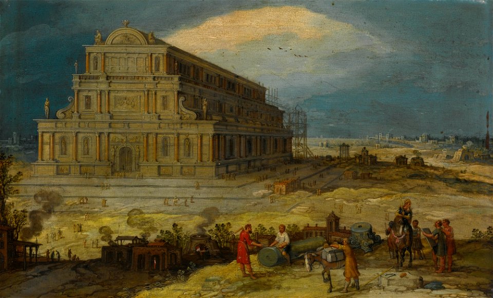 Hendrik van Cleve III The Building of the Temple of Artemis at Ephesus