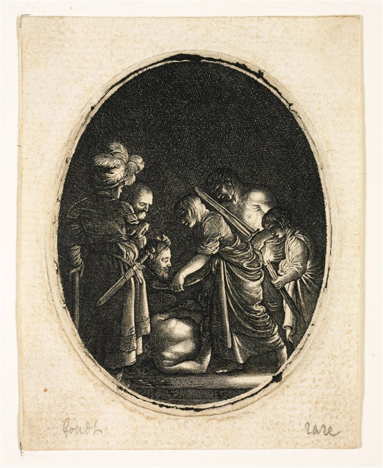 Hendrik van Goudt after Adam Elsheimer - Salome receiving the head of Saint John