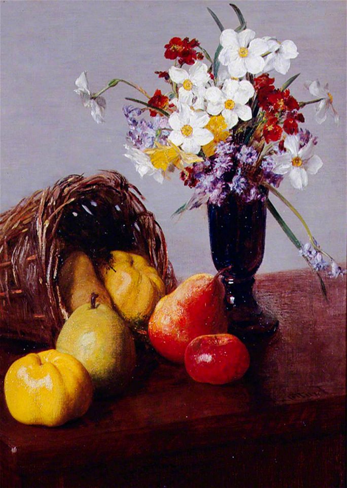 Henri Fantin-Latour (1836-1904) - Fruit and Flowers - B.M.514 - Bowes Museum