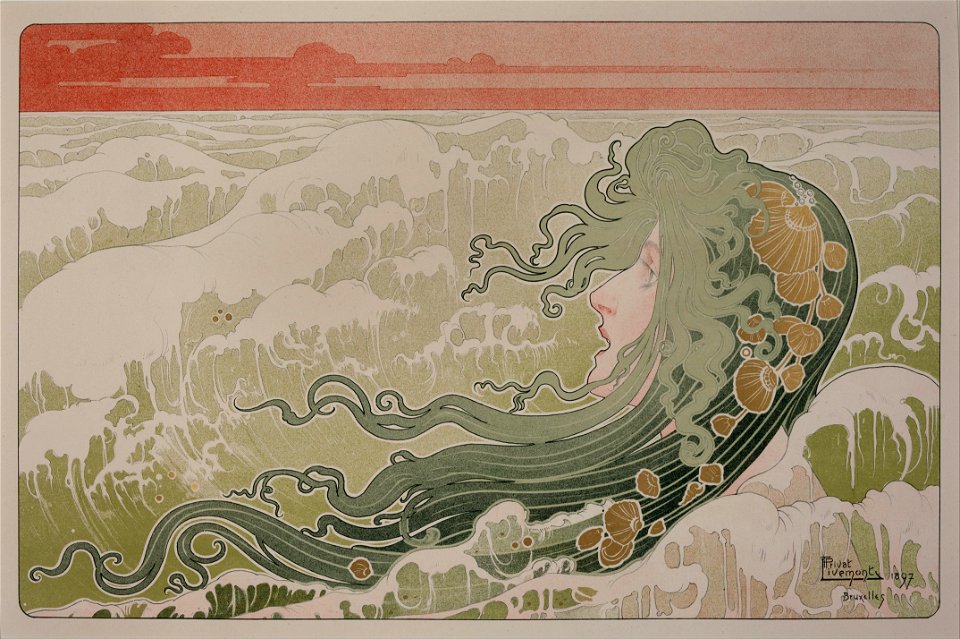 Henri Privat Livemont - La Vague (The Wave) - Google Art Project
