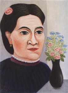 Henri rousseau - Portrait de femme au bouquet de fleurs