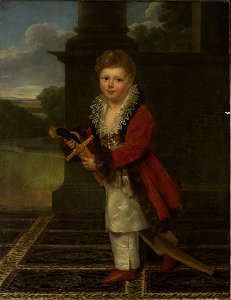 Henri Francois Riesener - Childhood portrait of Zygmunt Krasiński (1812–1859) in the Polish costume with his father’s sword - M.Ob.2301 MNW - National Museum in Warsaw. Free illustration for personal and commercial use.