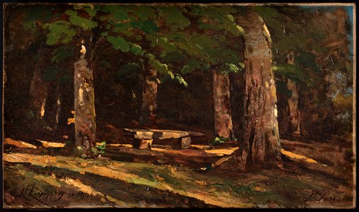 Henri Joseph Harpignies - Le banc - PPP2205 - Musée des Beaux-Arts de la ville de Paris