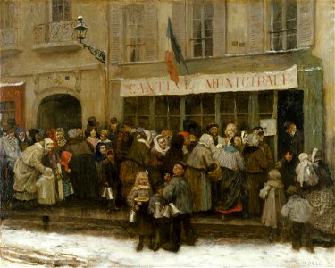 Henri Pille - Cantine municipale pendant le siège de Paris (1870-1871) - P259 - Musée Carnavalet. Free illustration for personal and commercial use.