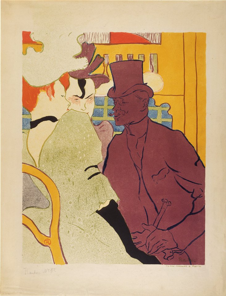 Henri de Toulouse-Lautrec, French - Flirt (An Englishman at the Moulin Rouge) - Google Art Project