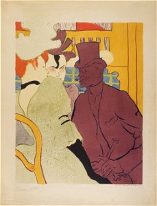 Henri de Toulouse-Lautrec, French - Flirt (An Englishman at the Moulin Rouge) - Google Art Project. Free illustration for personal and commercial use.