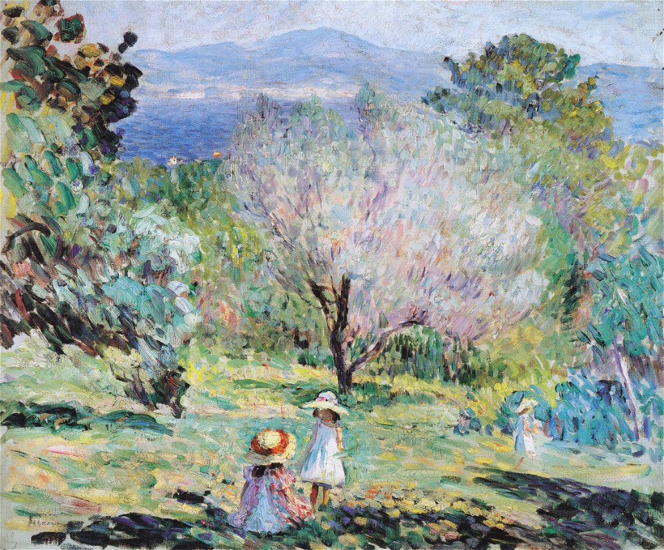 Henri Lebasque - Mädchen in einer Mittelmeerlandschaft