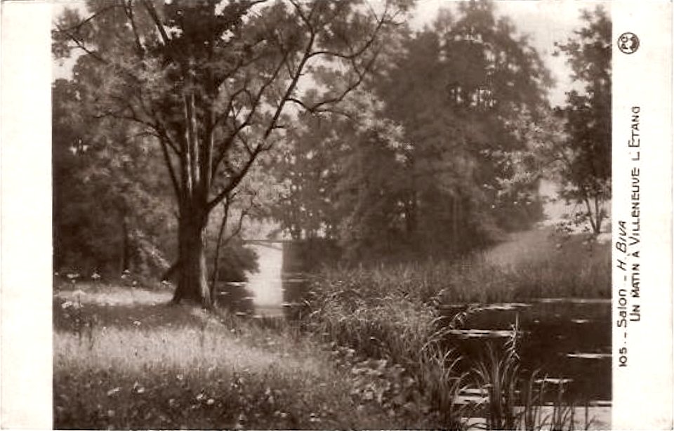 Henri Biva, Un matin à Villeneuve l'Etang, Salon postcard