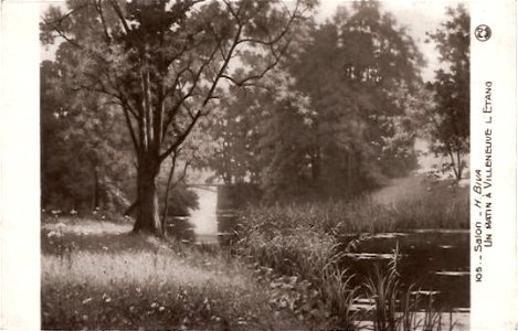 Henri Biva, Un matin à Villeneuve l'Etang, Salon postcard