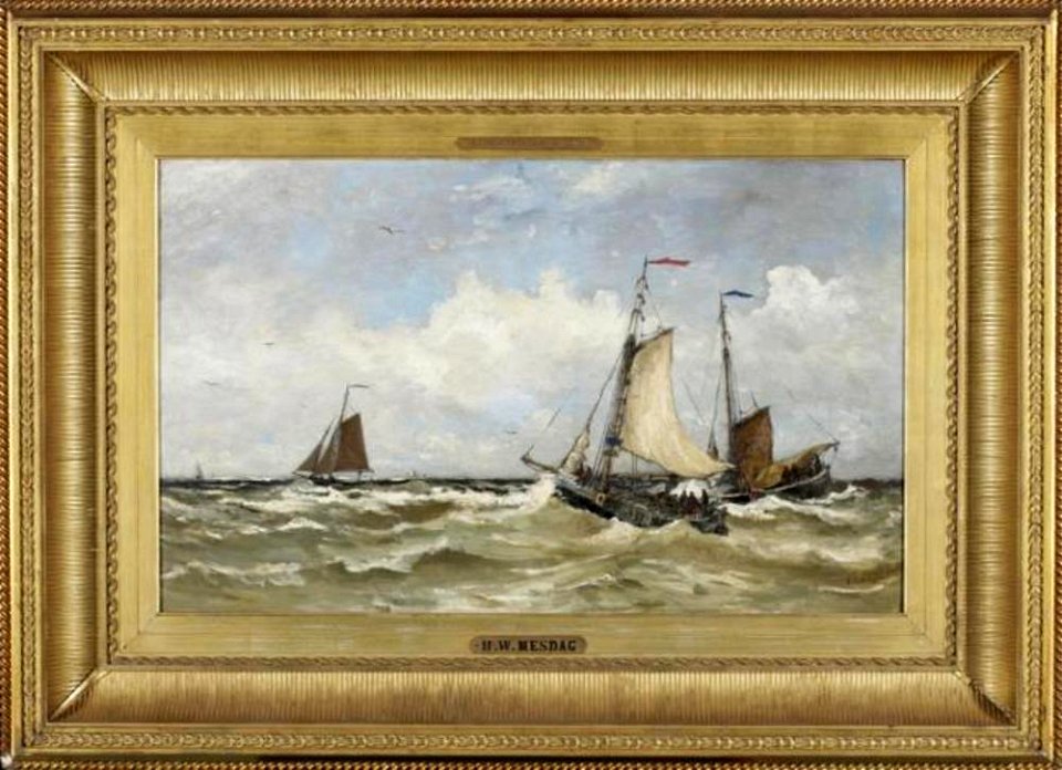 Hendrik Willem Mesdag - Onstuimige zee met schepen - 1931.0385 - Groninger Museum