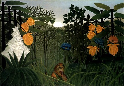 Henri Rousseau - The Repast of the Lion. Free illustration for personal and commercial use.