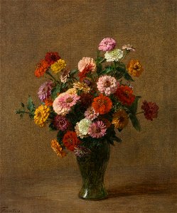 Henri FANTIN-Latour - Zinnias - Google Art Project