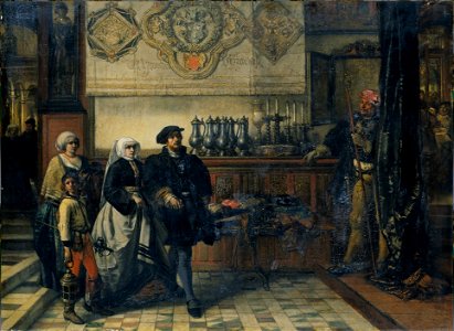 Henri Leys - Frans Floris going to a Saint Luke's Day Feast 1540
