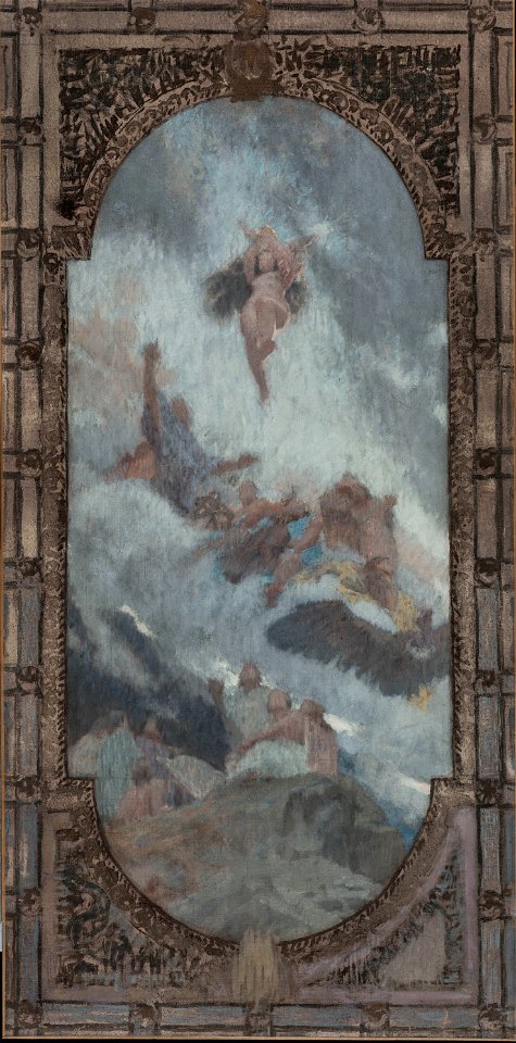Henri Bonis - Esquisse pour le plafond du salon d'entrée Nord de l'Hôtel de Ville de Paris , la Nature inspiratrice et éducatrice - PPP3885 - Musée des Beaux-Arts de la ville de Paris