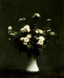Henri Fantin-Latour - Vase of Chrysanthemums - Google Art Project