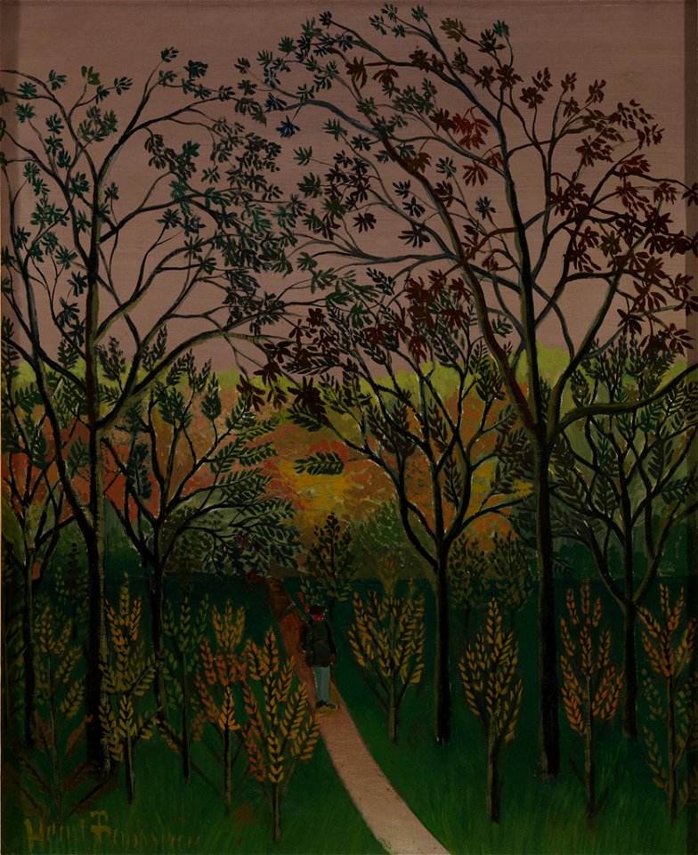 Henri Rousseau - A Corner of the Park at Bellevue, Autumn, Sunset (Un Coin du plateau de Bellevue. automne, soleil couchant) - 77.114 - Rhode Island School of Design Museum