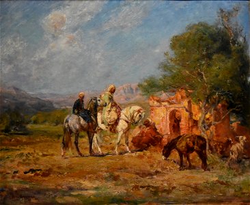 Henri Émilien Rousseau - Cavaliers arabes près du mausolée 02