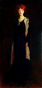 Robert Henri - Lady in Black with Spanish Scarf (O in Black with a Scarf) - Google Art Project. Free illustration for personal and commercial use.