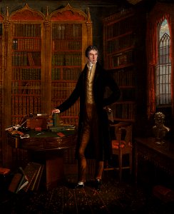 Henry Grattan MP, in a library