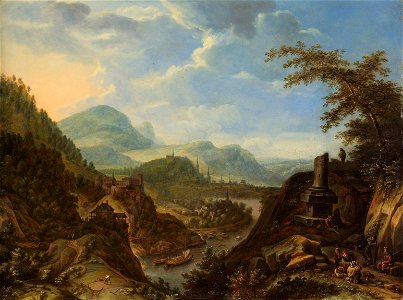 Herman Saftleven d. J. - Rheinlandschaft mit Reisenden - GG 654 - Kunsthistorisches Museum