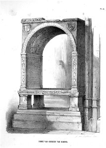 HUA-37011-Interieur van de Domkerk te Utrecht de graftombe van bisschop George van Egmond