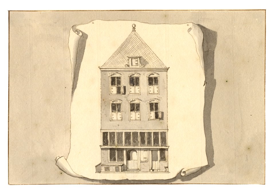 HUA-35105-Gezicht op de voorgevel van het huis Brandenburg aan de Ganzenmarkt te UtrechtNB Dit huis heeft sinds 1891 het adres Ganzenmarkt 2