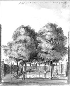 HUA-37973-Gezicht op de karpervijver in de tuin van het huis Zijdebalen aan de Vecht te Utrecht uit het zuidoosten
