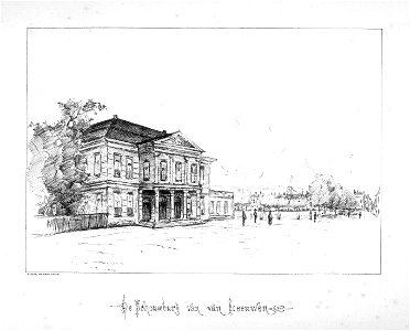 HUA-38235-Afbeelding van de zij en voorgevel van de stadsschouwburg Vredenburg D 163 te Utrecht uit het zuidoostenNB Het adres Vredenburg D 163 is in 1890 gewij
