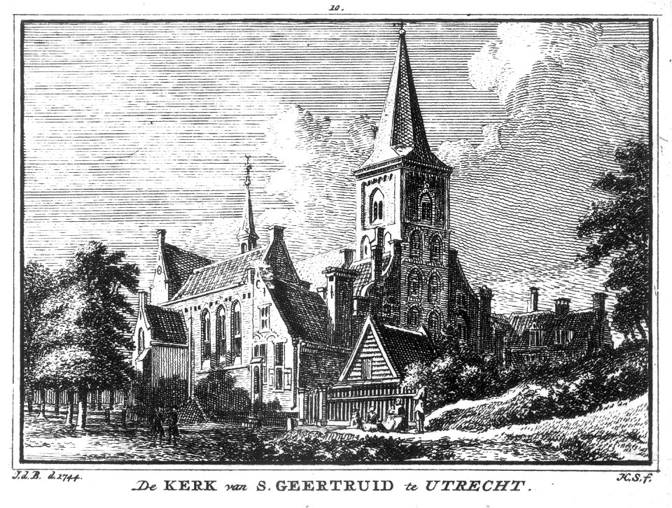 HUA-37509-Gezicht op de Geertekerk te Utrecht uit het noordwesten