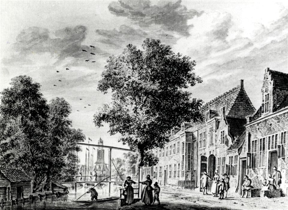 HUA-37953-Gezicht op de Vecht met de Knollenbrug te Utrecht en rechts het huis Zijdebalen aan de Hogenoord