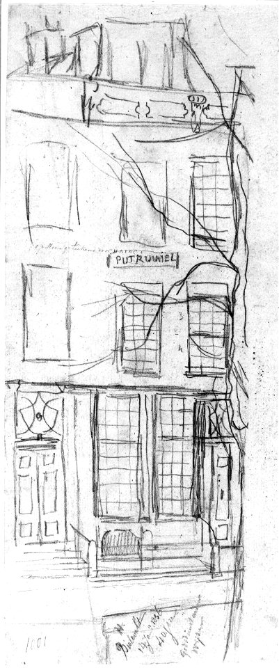 HUA-35738-Afbeelding van de voorgevel van het huis Putruwiel aan de Oudegracht te UtrechtNB Het huis Putruwiel heeft sinds 1917 het adres Oudegracht 134