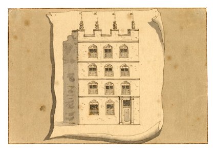 HUA-35121-Afbeelding van de zij en de voorgevel van het huis Leeuwenburg aan de Oudegracht te UtrechtNBHet huis Leeuwenburg heeft sinds 1917 het adres Oudegrach