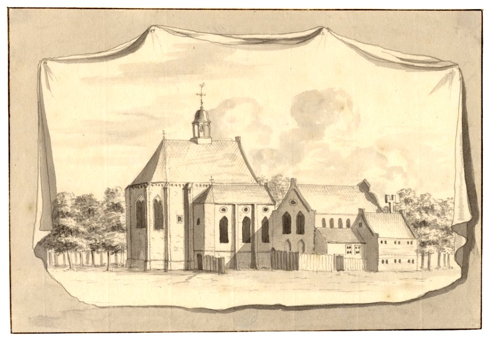HUA-35036-Gezicht op de Janskerk te Utrecht uit het noorden