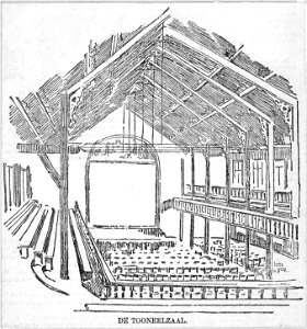 HUA-37589-Interieur van het St Josephhuis Gebouw van de RK Werklieden Vereniging St Joseph Obrechtstraat te Utrecht de toneelzaal
