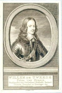 HUA-39115-Portret van Willem II van Oranje geboren 1626 Prins van Oranje stadhouder van Utrecht 1647 1650 overleden 1650 Borstbeeld rechts in harnas met sjerp i