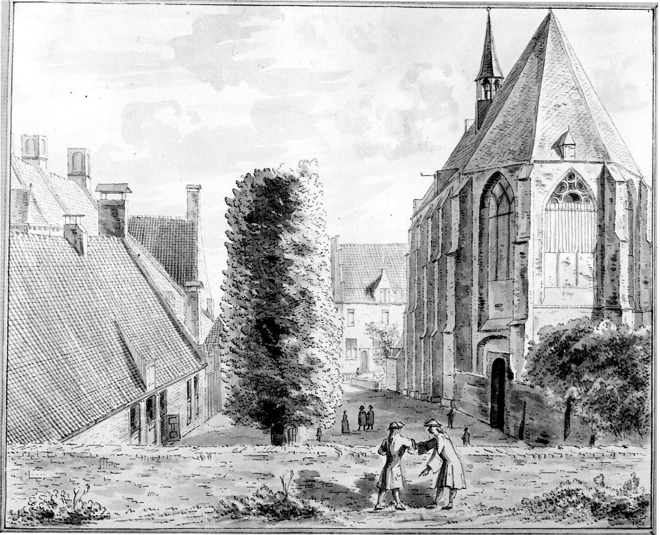 HUA-6110-Gezicht op de kapel van het St Agnietenklooster aan de Herenstraat te AmersfoortNB De kapel was als Latijnse school in gebruik