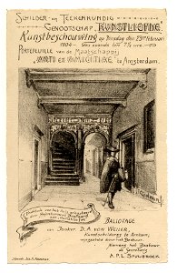 HUA-35696-Interieur van het huis Oudegracht Weerdzijde 152 te Utrecht de vestibule met op de voorgrond een man in 17de eeuwse kledingNB Het adres Oudegracht Wee