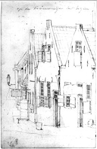 HUA-35489-Gezicht op de voorgevels van enige huizen aan het begin van de Kromme Rijn Abstederdijk of Krommerijn te Utrecht