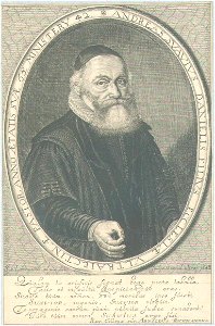 HUA-39251-Portret van Andeas Suavius Dz geboren 1583 hervormd predikant te Utrecht 1606 1647 overleden 1649 Te halve lijve rechts in toga in ovaal